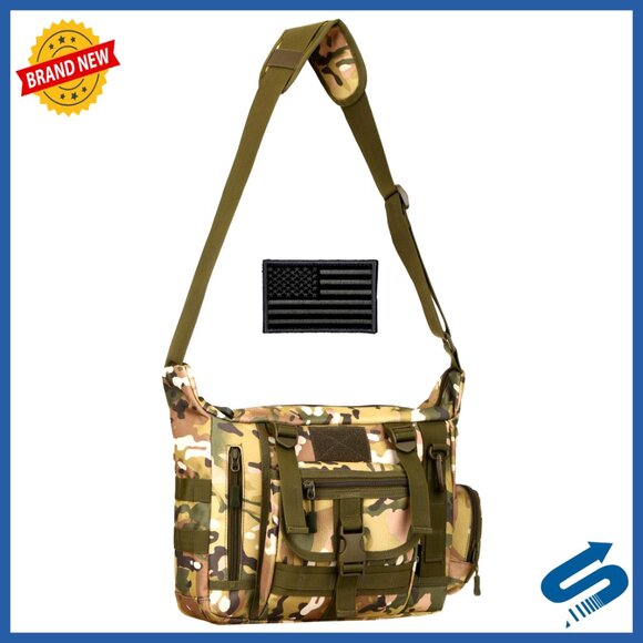 Tactical Messenger Bag MOLLE Sling Shoulder Pack Military Outdoor EDC Gear